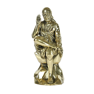 Superfine bénédiction Sai Baba statue en laiton en plusieurs tailles laiton doré Home Temple Decor cadeau