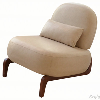 Chaise d'appoint avec pieds en bois massif, chaise de salon avec coussin en tissu doux, chaise de chambre confortable, fauteuil de lecture confortable pour appartement, salle d'attente, balcon