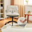 Chaise de bureau Kalianna blanche et brune-874542531