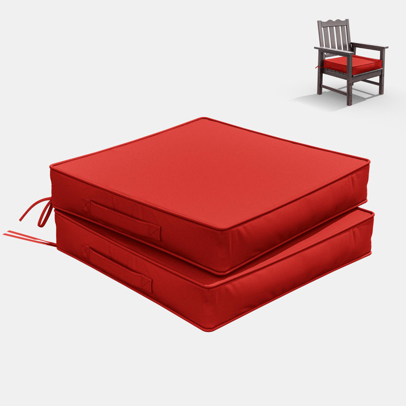 Outdoor 4” Seat Cushions And 22”X22” Outdoor Cushions Dining Seat Cushions , Red