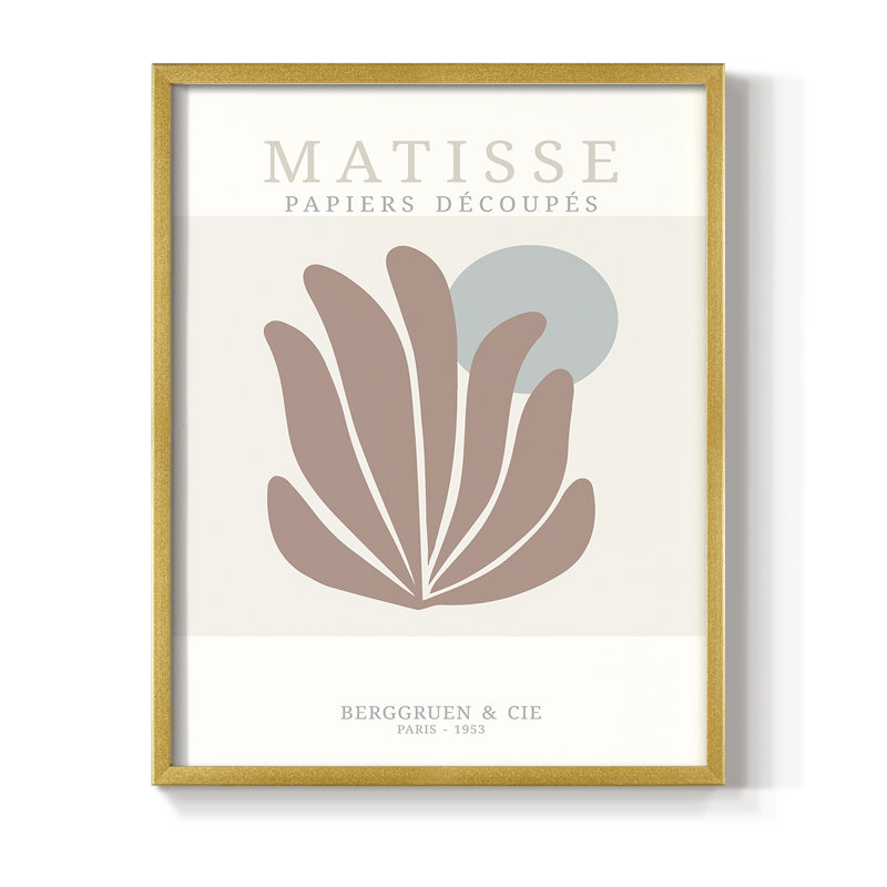 Matisse CD XXXV, reproduction encadrée - bois massif, H 10 po x l 8 po, Cadre doré simple