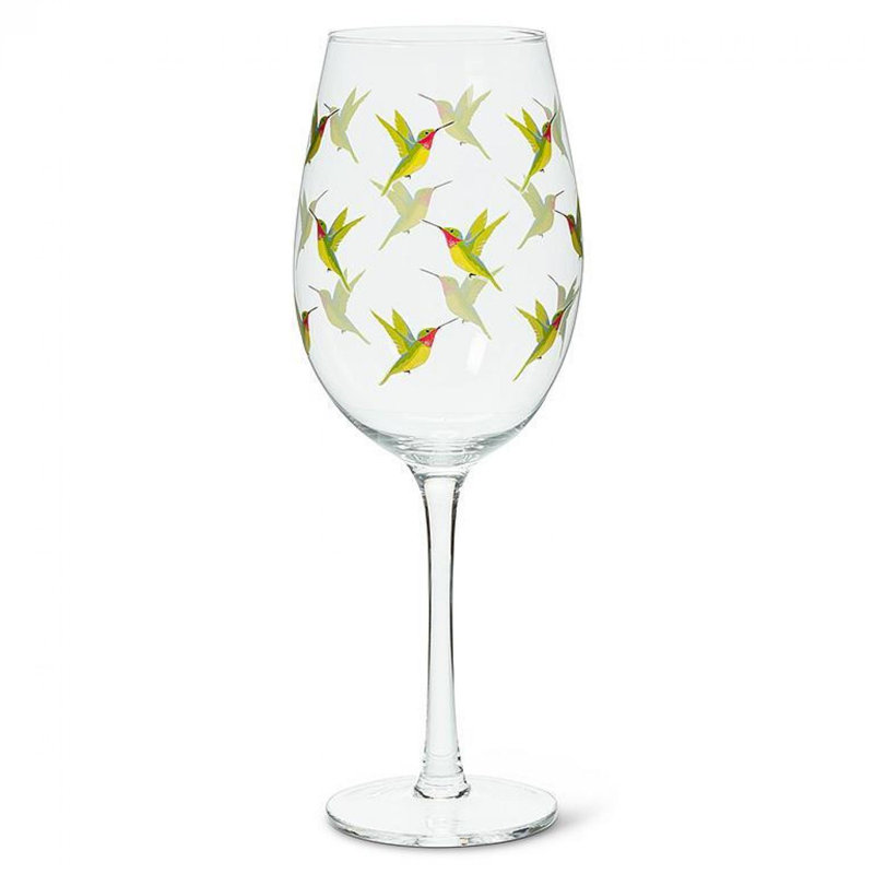 Hummingbirds Stemmed Wine Goblet