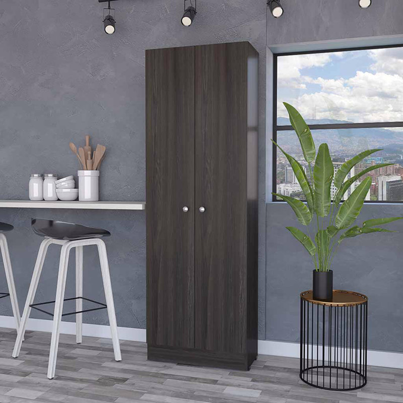 Virginia Double Door Storage Cabinet, Five Shelves, Brown