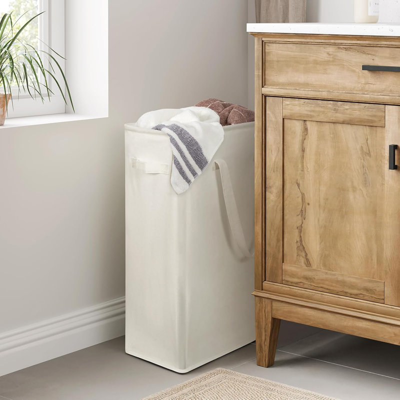 25-Inches Slim Laundry Hamper 60L Narrow Laundry Basket With Handle Foldable Dirty Clothes Portable Skinny Hamper Organizer Storage Bins