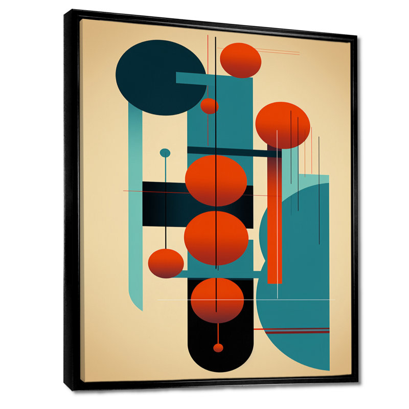 Décoration murale géométrique d'équilibre circulaire rétro - Mid-Century, H 20 po x l 12 po x P 1 po