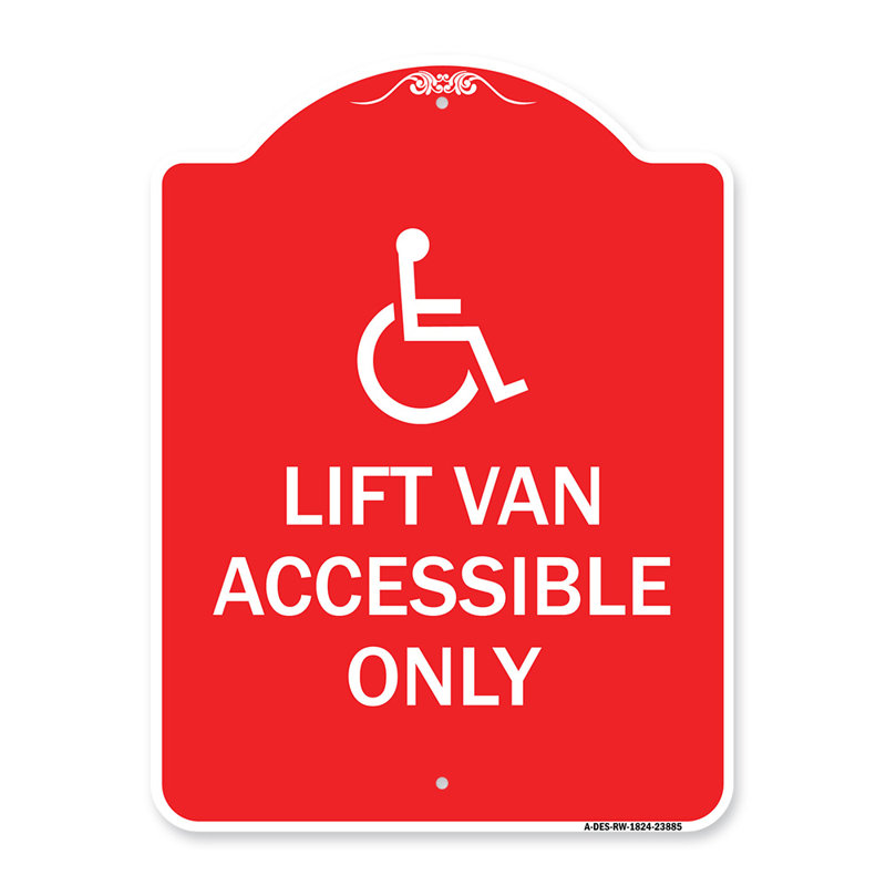 Enseigne Signmission Designer Series - fourgon élévateur accessible seulement (avec le symbole Isa mis à jour) / 23885