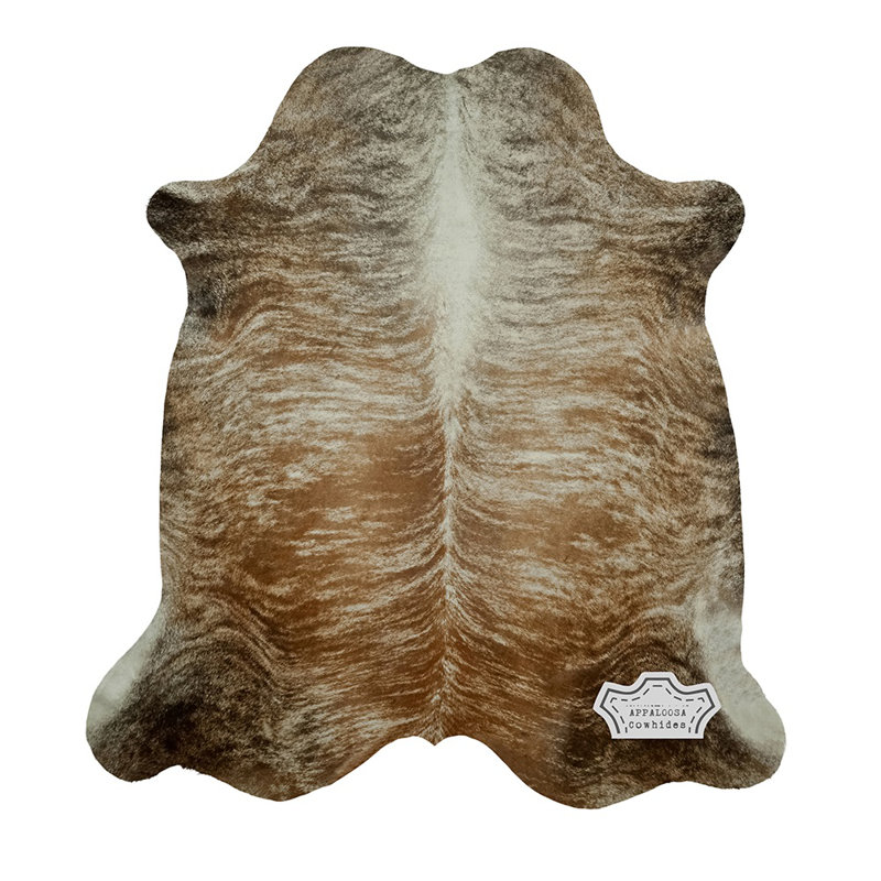 Handcrafted Medium Brindle Cowhide Oval Rug for Living Room
