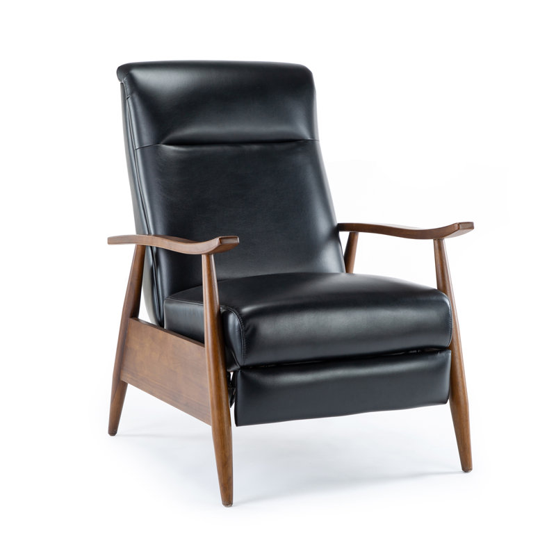 Fauteuil inclinable en cuir Imona, Similicuir noir