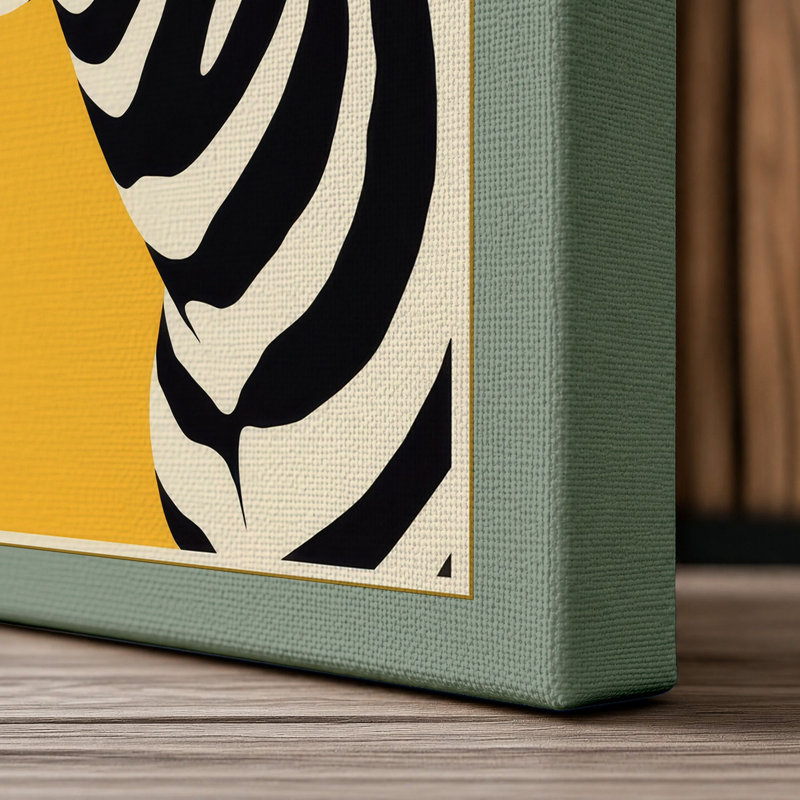 Striped Profile Graphic - Wrapped Canvas, 30x20 - 76.2 x 50.8 cm, Sage Border