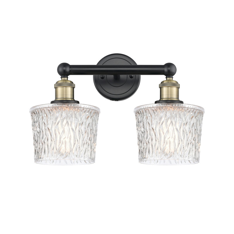 2 - Light Dimmable Vanity Light, Black Antique Brass, 11" H x 15.5" W x 7.75" D