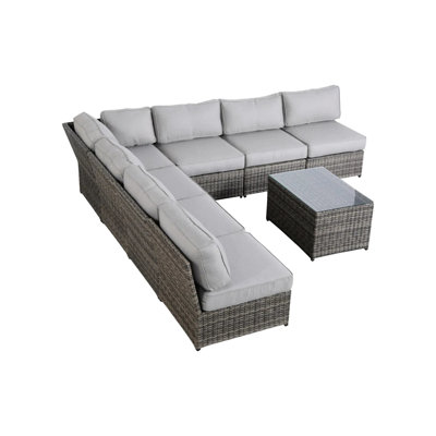 Fully Assembled 6-Person Wicker Patio Seating Group With Cushions