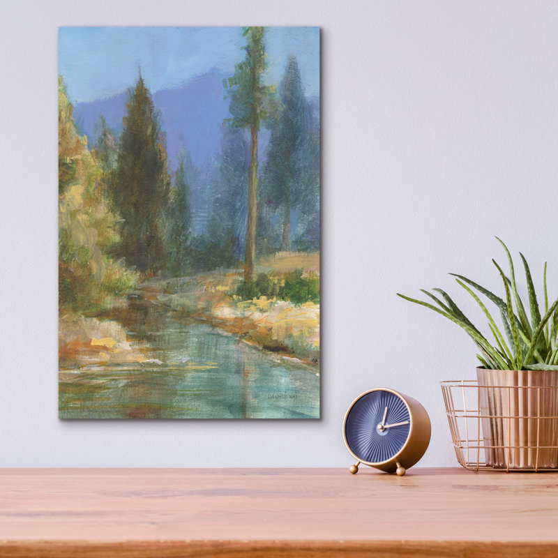 Art mural en verre «Western Pines» par Danhui Nai, H 16 po x l 12 po x P 0,13 po