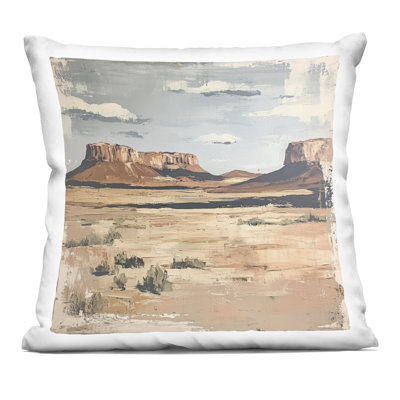Vintage Desert Postcard Decorative Printed Throw Pillow design by Petal Prints Design