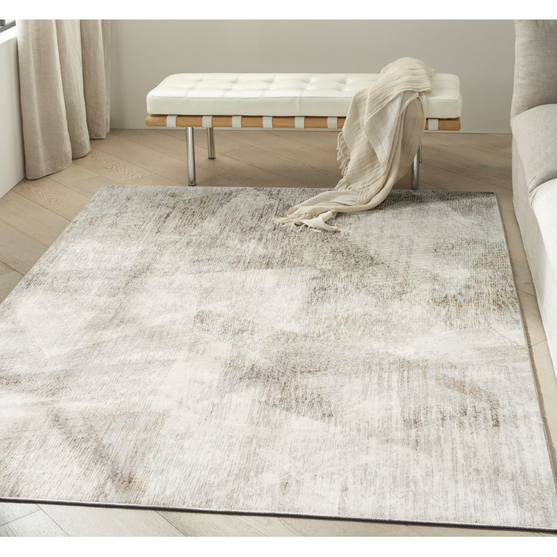 Calvin Klein CK073 Compass Ivory Multicolor Modern Indoor Rug, Rectangle 7'10" x 9'10"