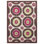 Suzani Wool Ikat Area Rug in Green/Ivory/Chocolate