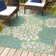 Zinnia Modern Floral Textured Weave Cream/Green Indoor/Outdoor Rug