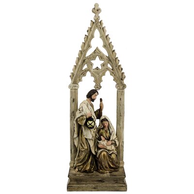 The Holiday Aisle® Nativity Scene Under Cathedral Figurine | Wayfair