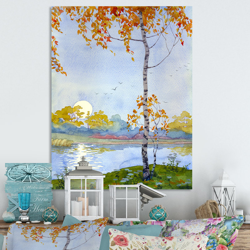 Automne mélancolie - peinture, H 20 po x l 12 po x P 1 po, Toile tendue