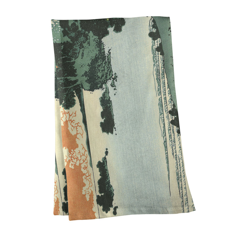 Hague Tea Towel Kitchen Towel, Poly Twill, Green/Orange