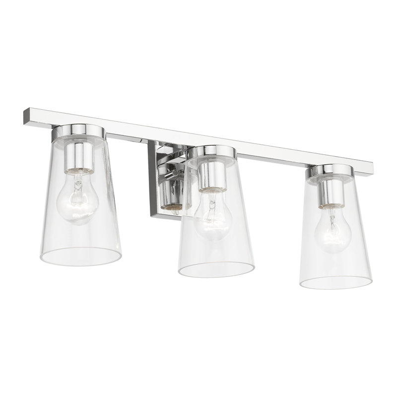 Éclairage de salle de bain à intensité variable 3 lumières Yiddy, Chrome poli