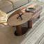 Table basse légère de luxe rétro en grain de noyer