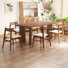 Ensemble de salle à manger rectangulaire moderne avec chaises rembourrées et dossier pour la cuisine, le salon et la salle à manger