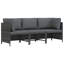 Canapé de patio carré de 23,6 po de largeur avec coussins