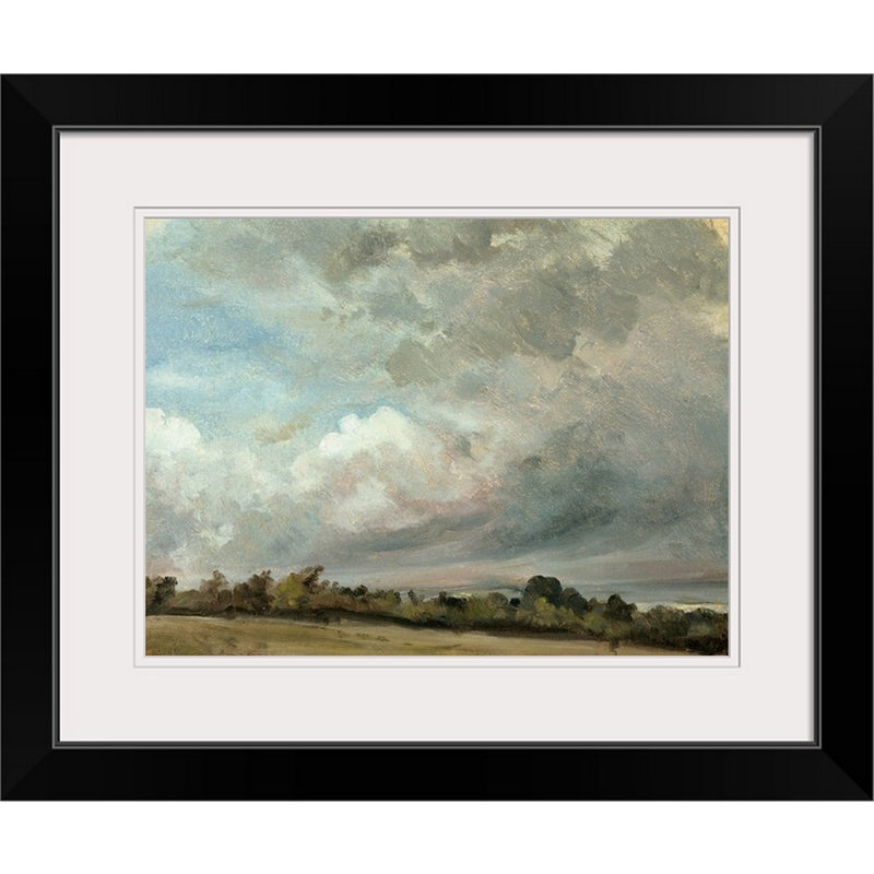 «Cloud Study, 1821 on Oak Panel» par John Constable, reproduction d'art, H 20 po x l 24 po x P 1 po, Cadre noir