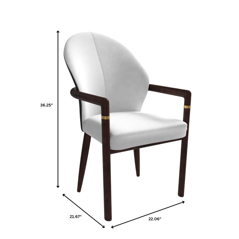 Chaise avec accoudoirs ergonomique Kavonna, Blanc