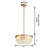 Kloie 3 - Light 13" Crystal Teardrop Brushed Champagne Silver Tiered Chandelier