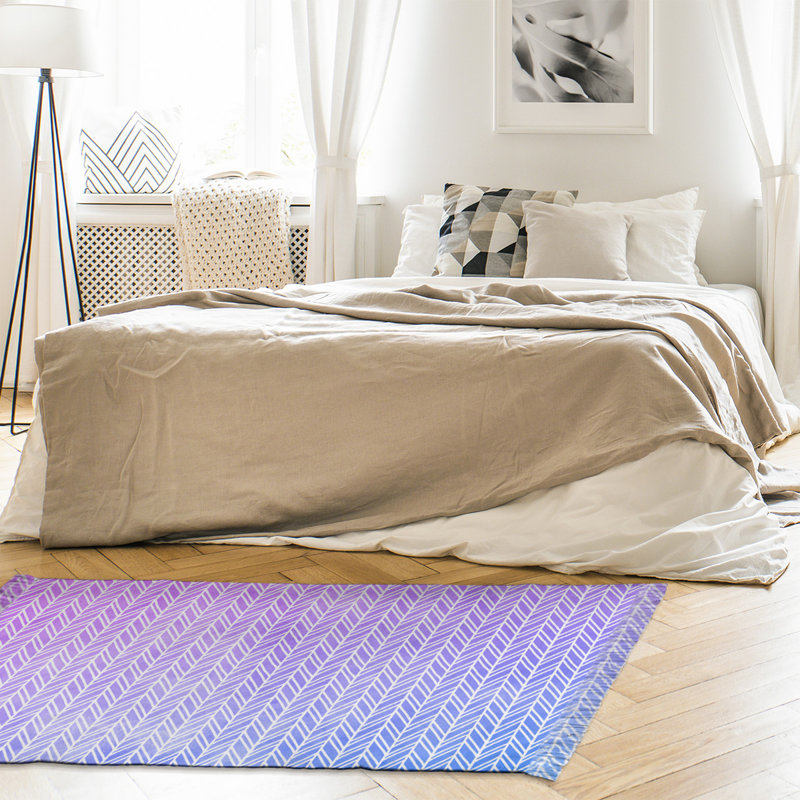 Tapis bleu/mauve chevrons Mcguigan, Non