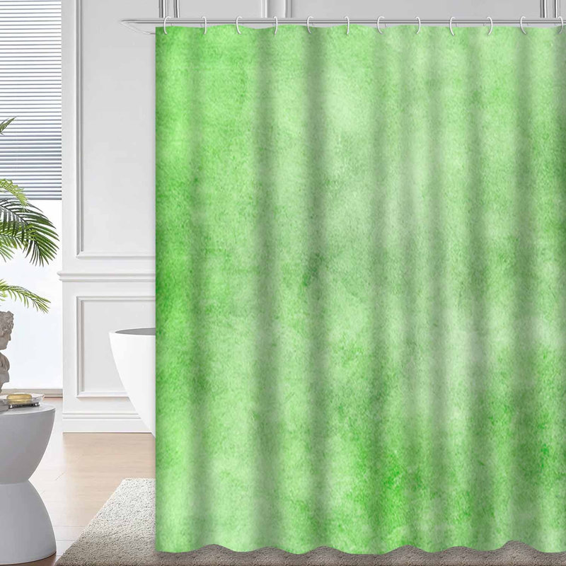 Rideau de douche vert clair avec 12 crochets, L 72 po x l 72 po