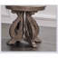 Table de bout ronde de style traditionnel 1pc avec pieds à volutes courbés, conception sculptée et structure en bois massif pour un décor élégant