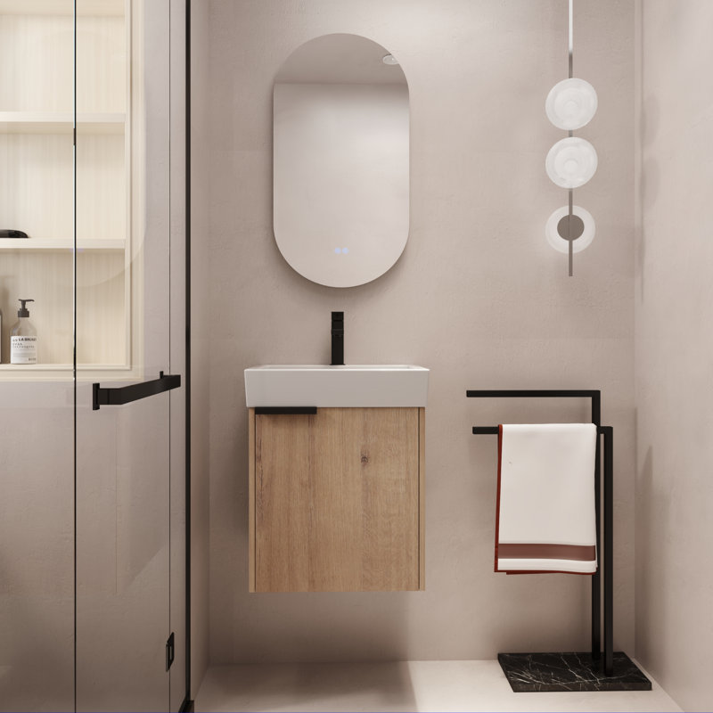 Meuble-lavabo simple 18,57 po avec plateau en céramique