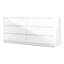Commode double 6 tiroirs en bois d'ingénierie blanc brillant Pembert Row