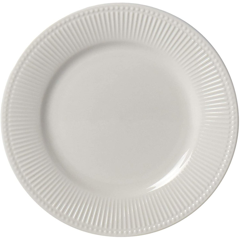 Embossed White Porcelain 16-Piece Dinnerware Set for 4