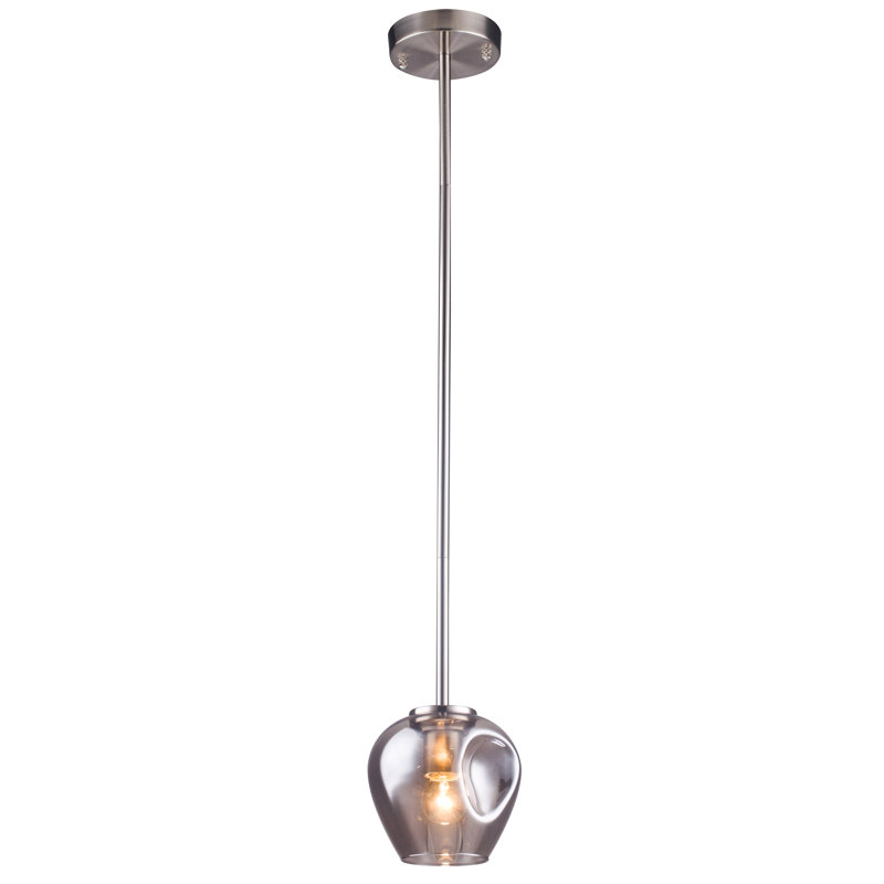 Transitional 1 Light Smoke Glass Pendant