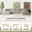 Canapé modulaire entièrement compressé de 142 po x 82 po, en forme de U avec repose-pieds, velours côtelé de luxe avec coussin moelleux en forme de nuage supplémentaire, sans assemblage requis, pour le salon et l’appartement, 2 couleurs-726273818