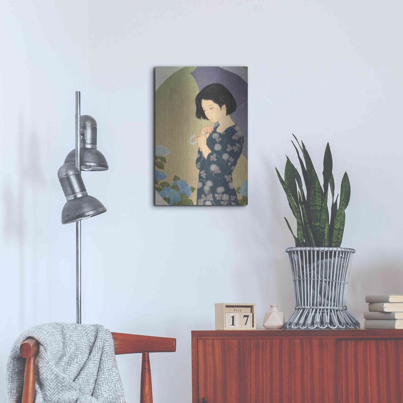 Ajisai »par Sai Tamiya, art mural en métal, H 24 po x l 16 po