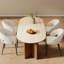 Table de salle à manger rectangulaire moderne pour 6 personnes, pieds en bois massif, plateau de table en pierre 71 po Modern