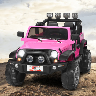jpcar1 Topbuy 12v Electric Kids Ride On Truck Toys 2 Seater Jeep Car With Remote Control