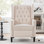 Fauteuil inclinable manuel, fauteuil en tissu à haute résistance des couleurs avec dossier capitonné profond | Garniture cloutée argentée, 3 positions réglables pour un confort toute la journée