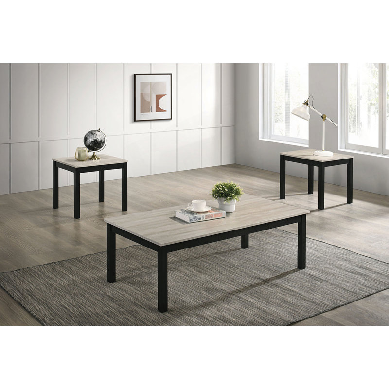 Ensemble de table 3 pièces de style contemporain, Gris clair