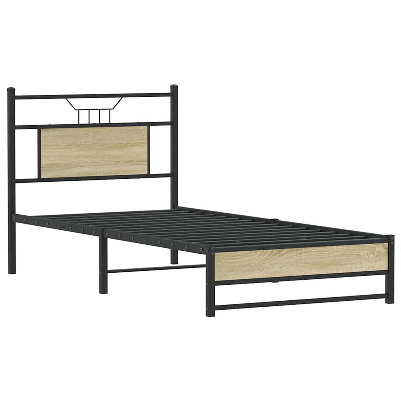 Bed Frame Without Mattress Engineered Wood, Single (3'), Sonoma Oak