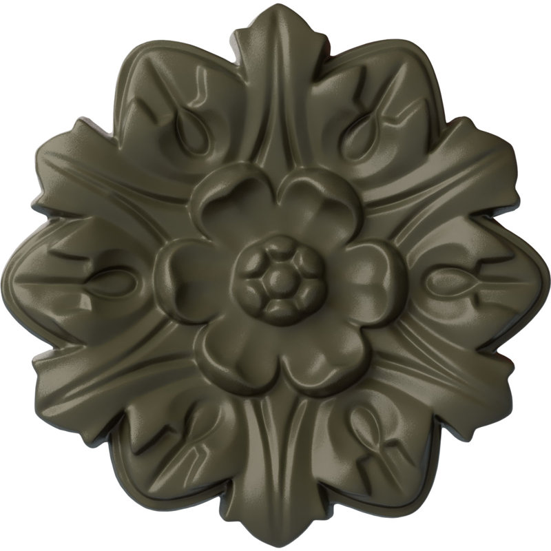 Médaillon de plafond Endurathane Claremont, DE 9 po x P 4 1/2 po x P 1/2 po (convient aux auvents jusqu'à 5 5/8 po), pot peint à la main de finition crème