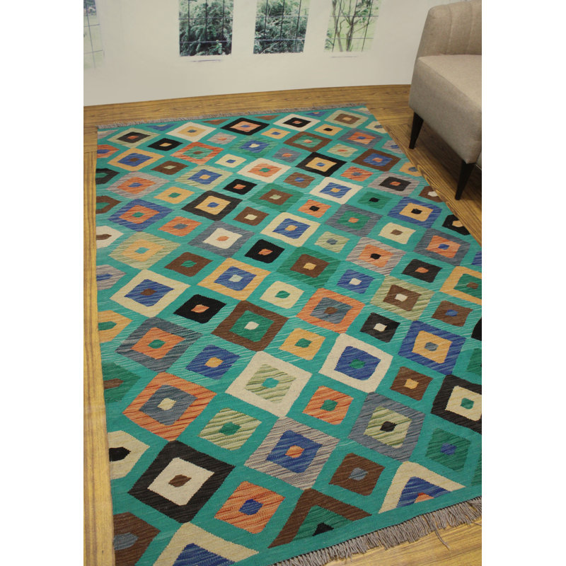 Tapis décoratif de Ivoire en laine Kilim géométrique artisanale hults