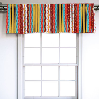 Sateen Striped Ruffled Window Valance