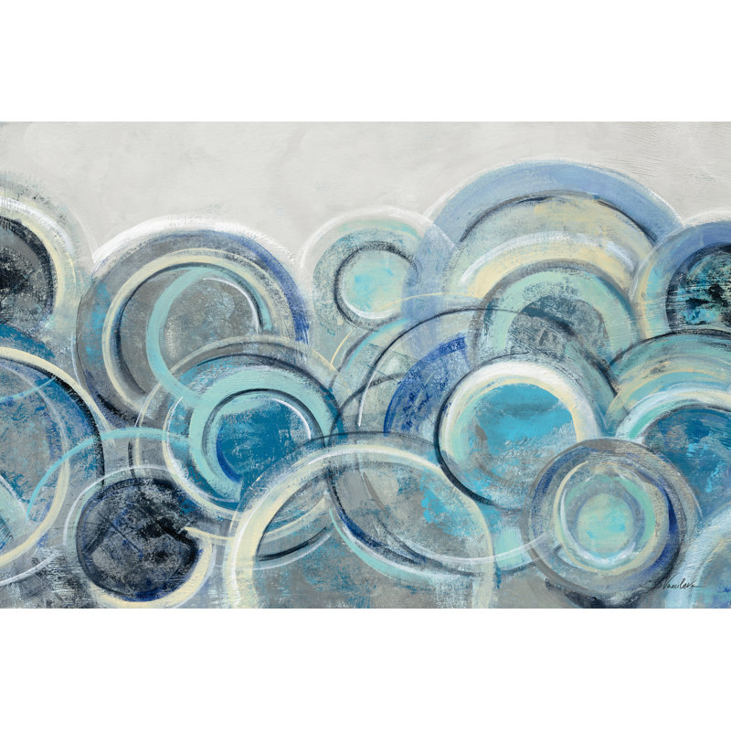 «Variation Blue Grey Crop» par Silvia Vassileva, reproduction sur toile tendue, H 12 po x l 18 po