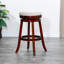 Tabouret de comptoir 24 po, finition cerisier, siège en tissu beige