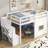 Twin Size Loft Bed With Storage And Window, White - Stable Wood Frame, Convenient Staircase, Mattress Playful Window Solution No Box Spring Needed For Space Saving-1986540206